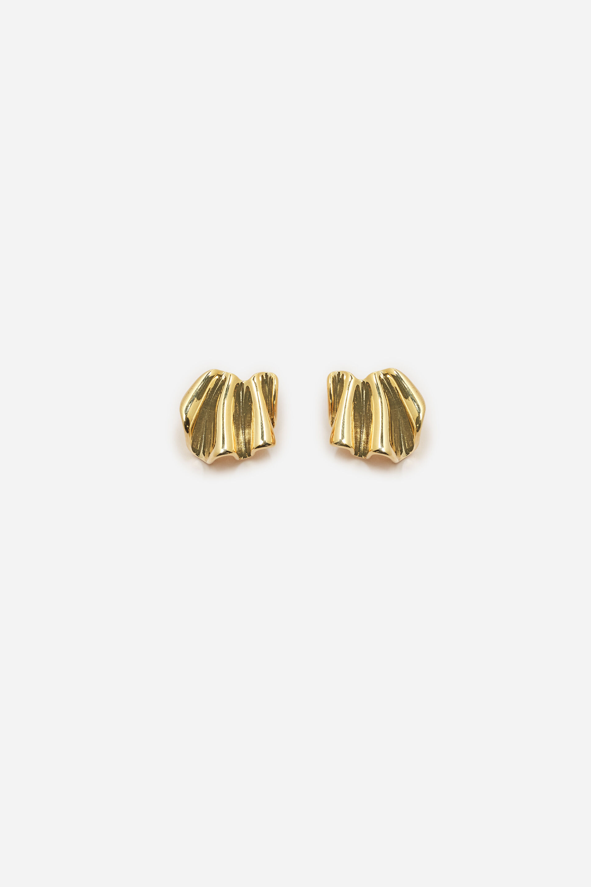 Glistening Gold Stud Earrings, , image 1